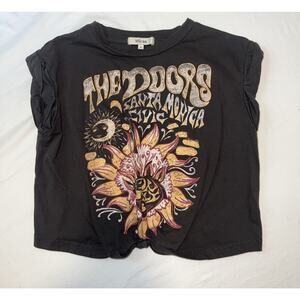Micas Black The Doors Graphic Crop Top